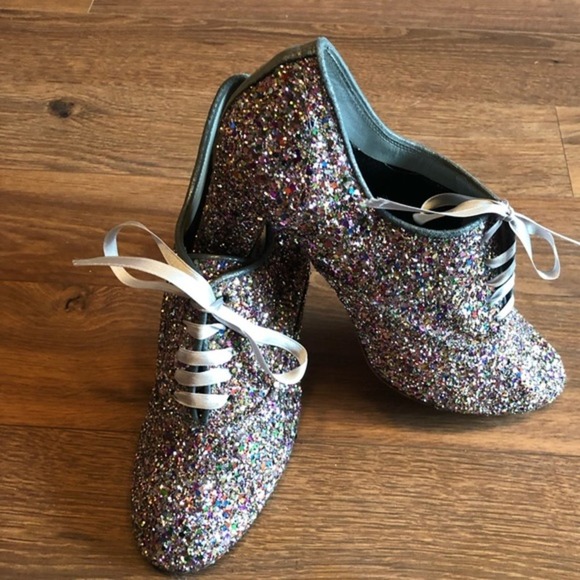 Anthro Patricia Blanchet Glitter Brogue heels - Picture 3 of 8